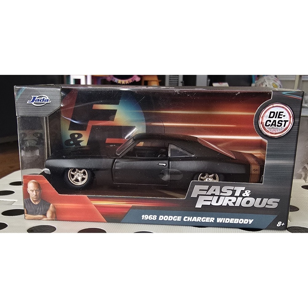 Jada Toys 1:24 Dodge Charger Widebody Fast & Furious Flat Black Car - 32614